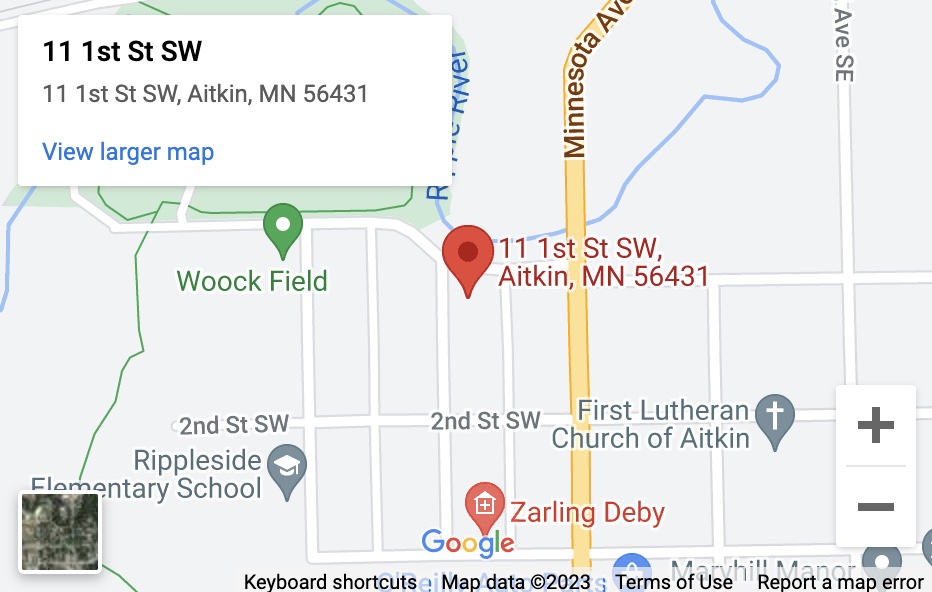 New Life Church Location 11 1st Street SW Aitkin Minnesota Google Map